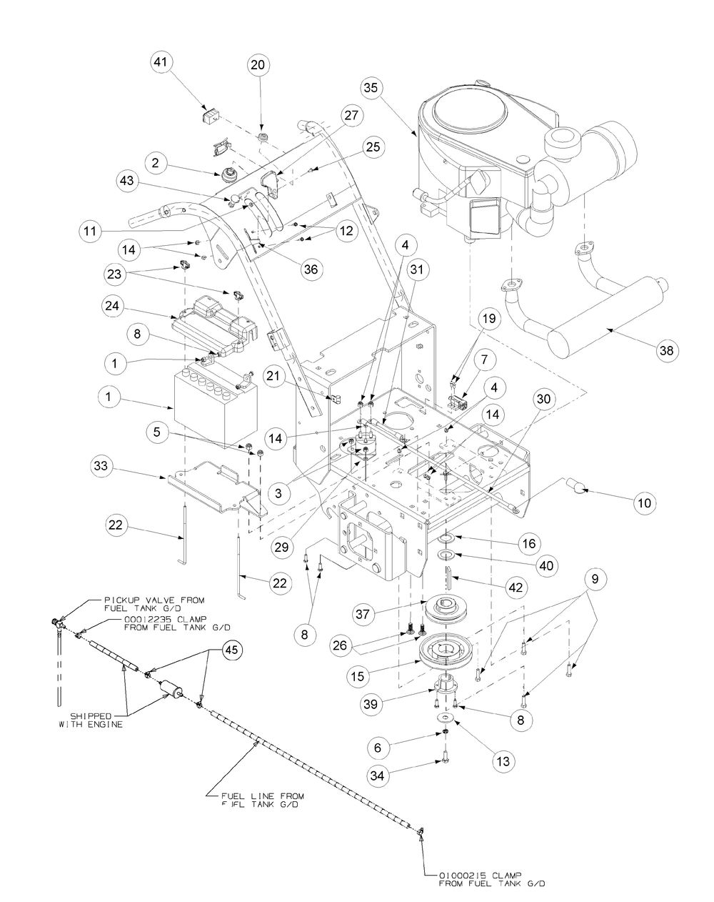 Kawasaki Engine Accessories 19hp Diagram and Parts List for H1952 55AI4HPD050-WAM Cub Cadet Lawn Mower